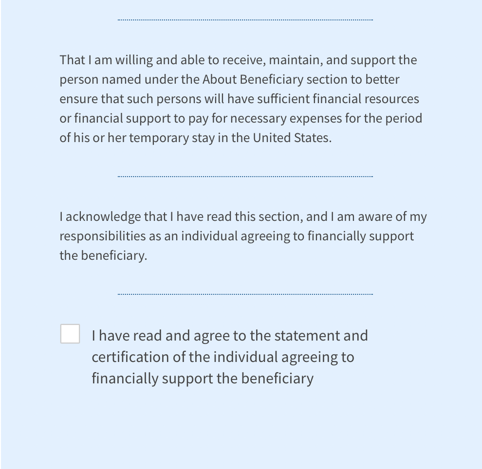 Declaration of support